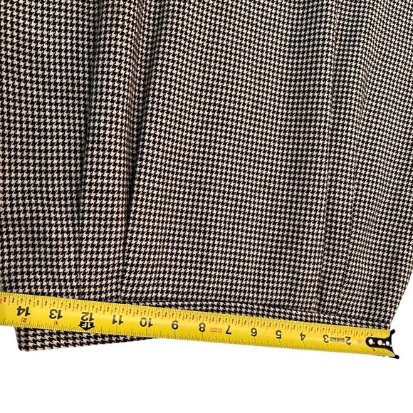 Vtg Vinci Black White Houndstooth Pencil Skirt Wool Back Slit Size 12 Pockets - Picture 11 of 13